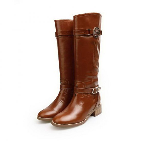 Tory Burch Calista Leather Riding Boot Brown